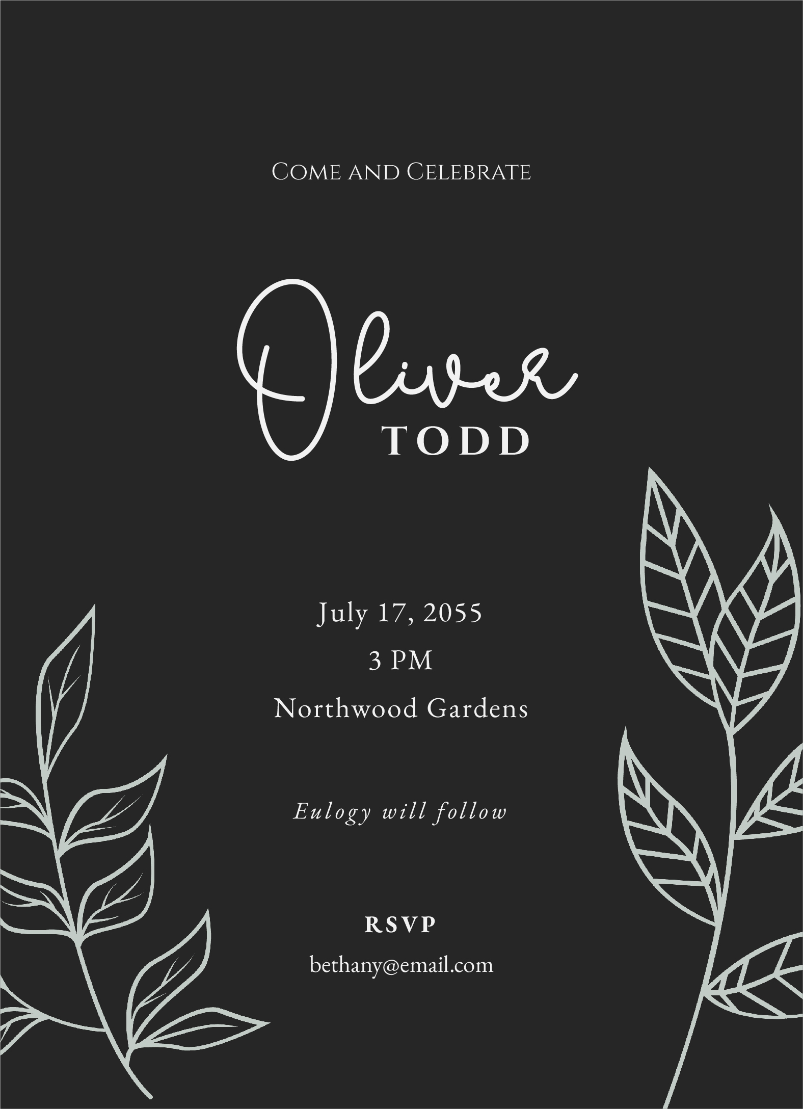 free celebration of life invitations templates free download