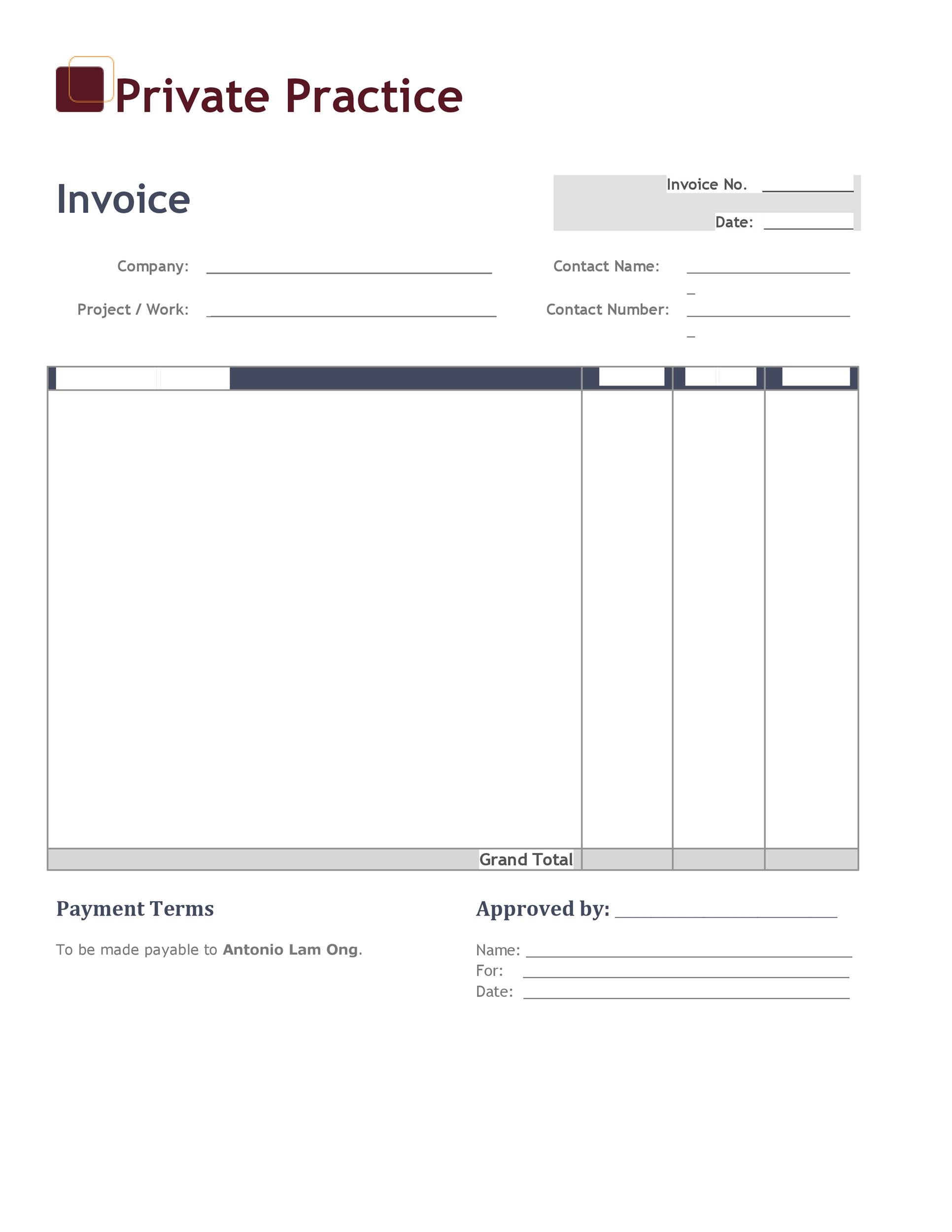 downloadable free printable invoice templates