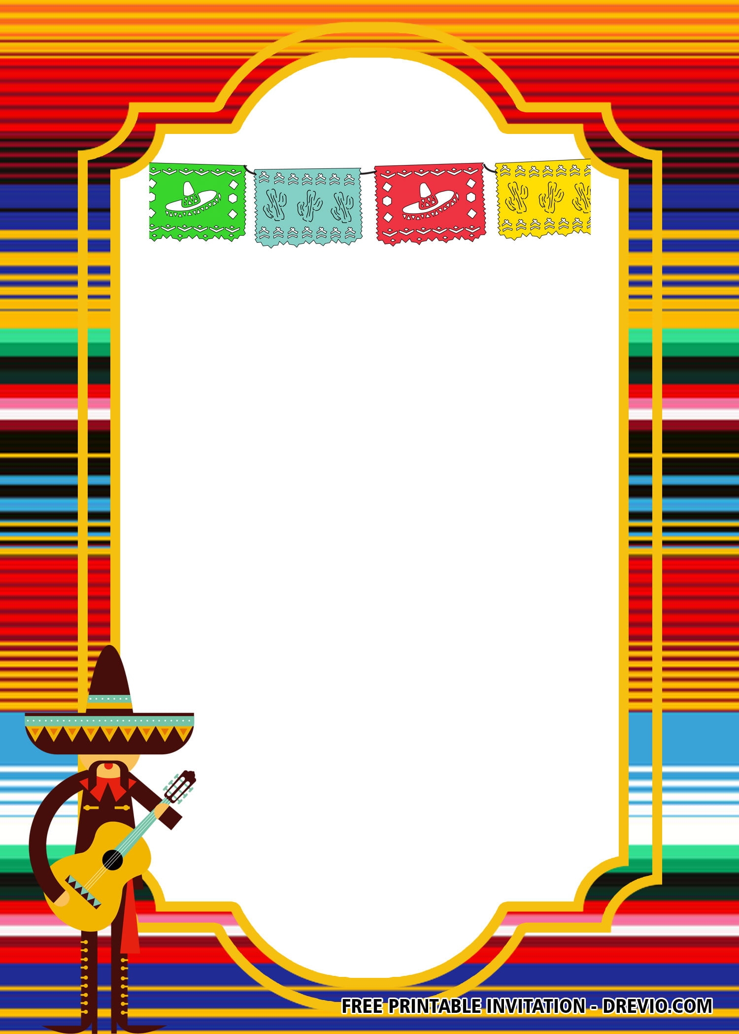 Editable Fiesta Invitation Fiesta Birthday Invitation Fiesta Template