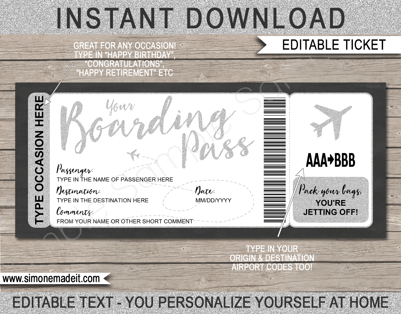 free printable airline ticket template pdf