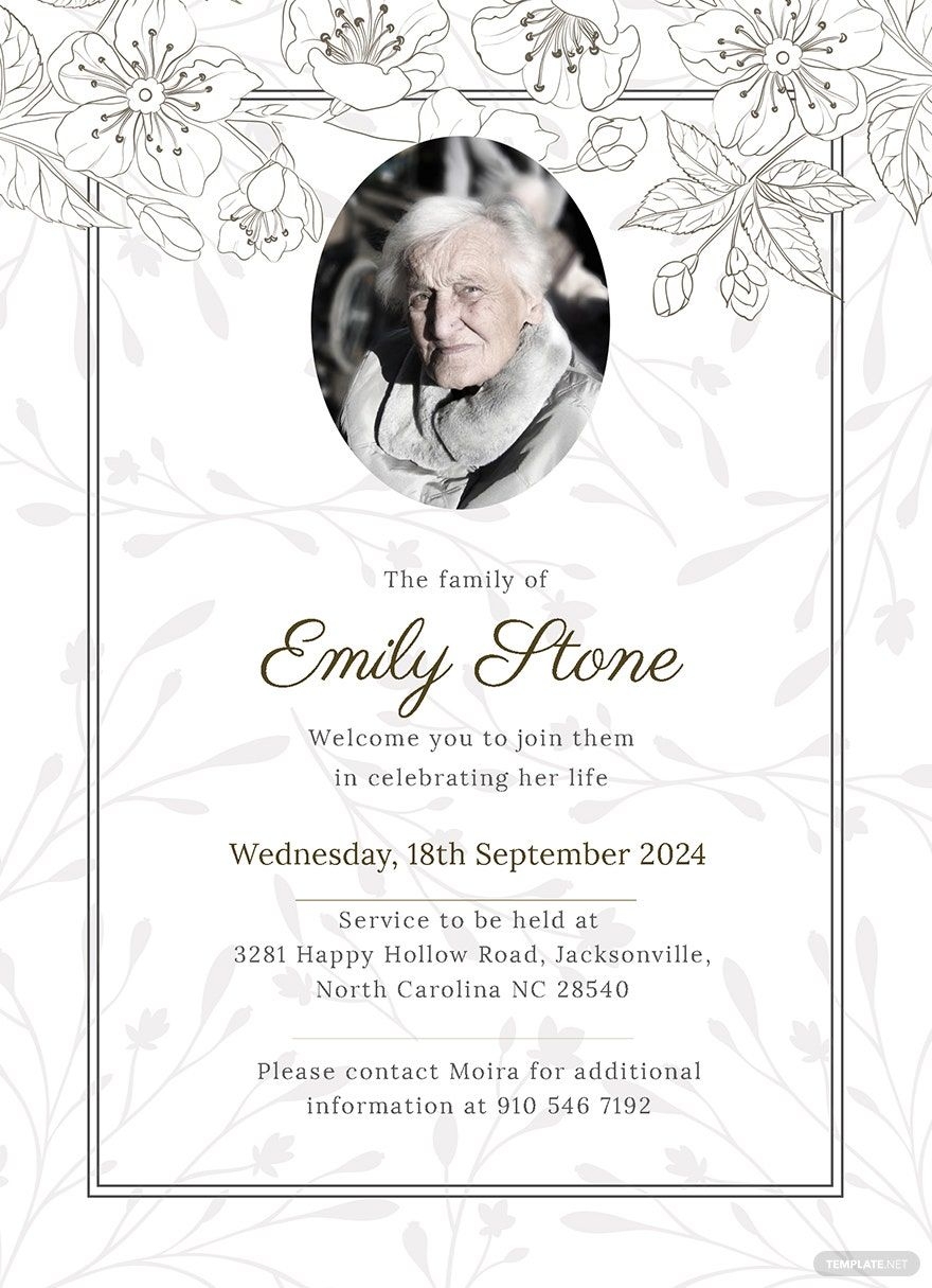 free funeral invitation template word