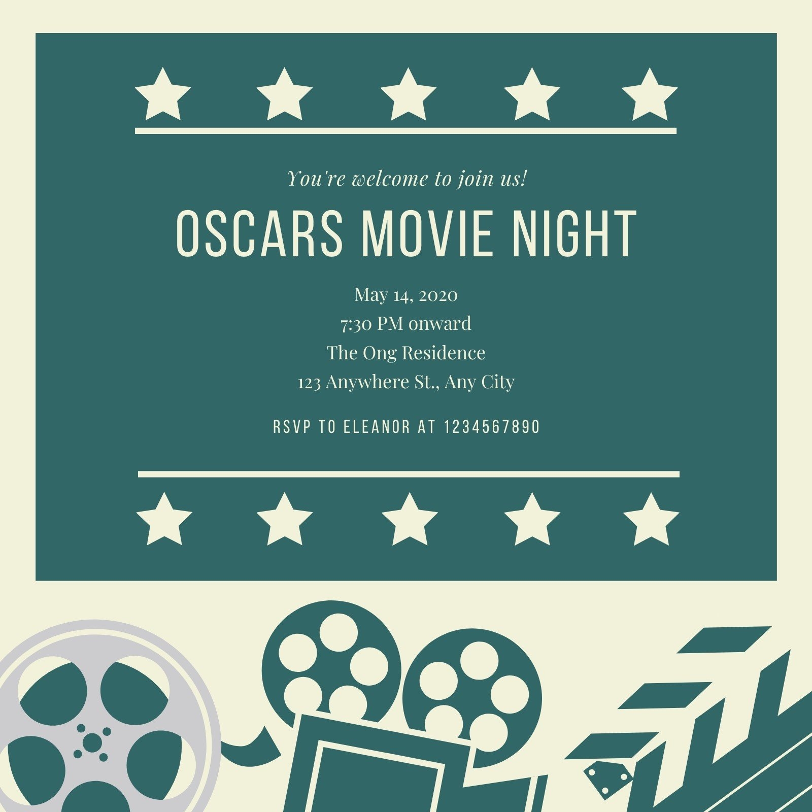 free editable movie invitation template