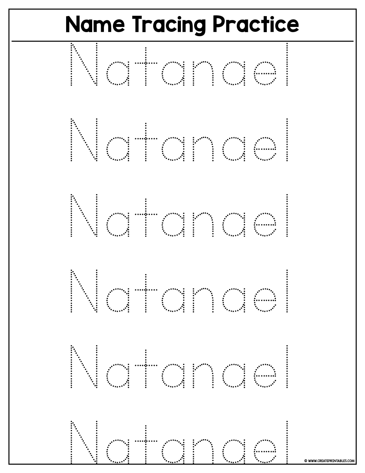 free tracing name worksheets