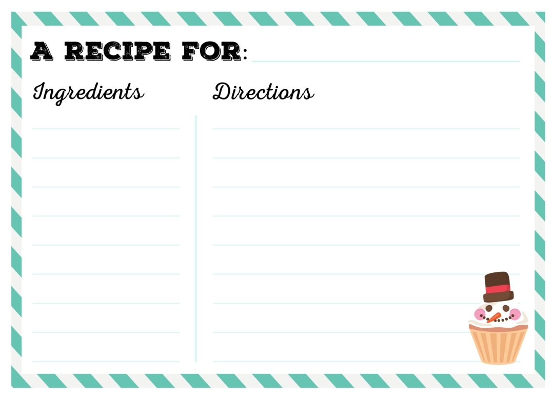 printable recipe cards christmas cookies