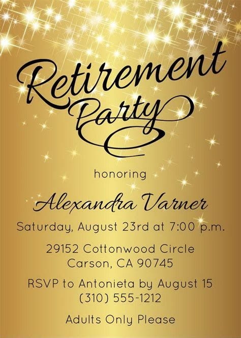 Editable Retirement Party Invitation Template At Sydneyroberta