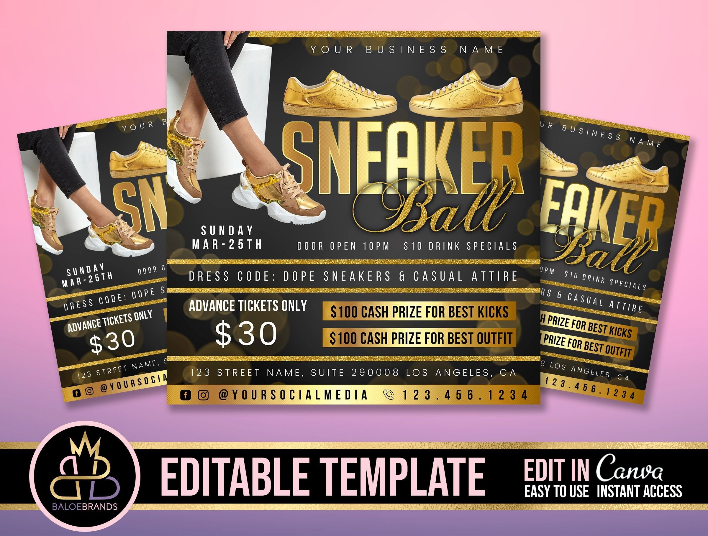 Editable Sneaker Ball Gala Sneaker Ball Invite Sneaker Ball Gala