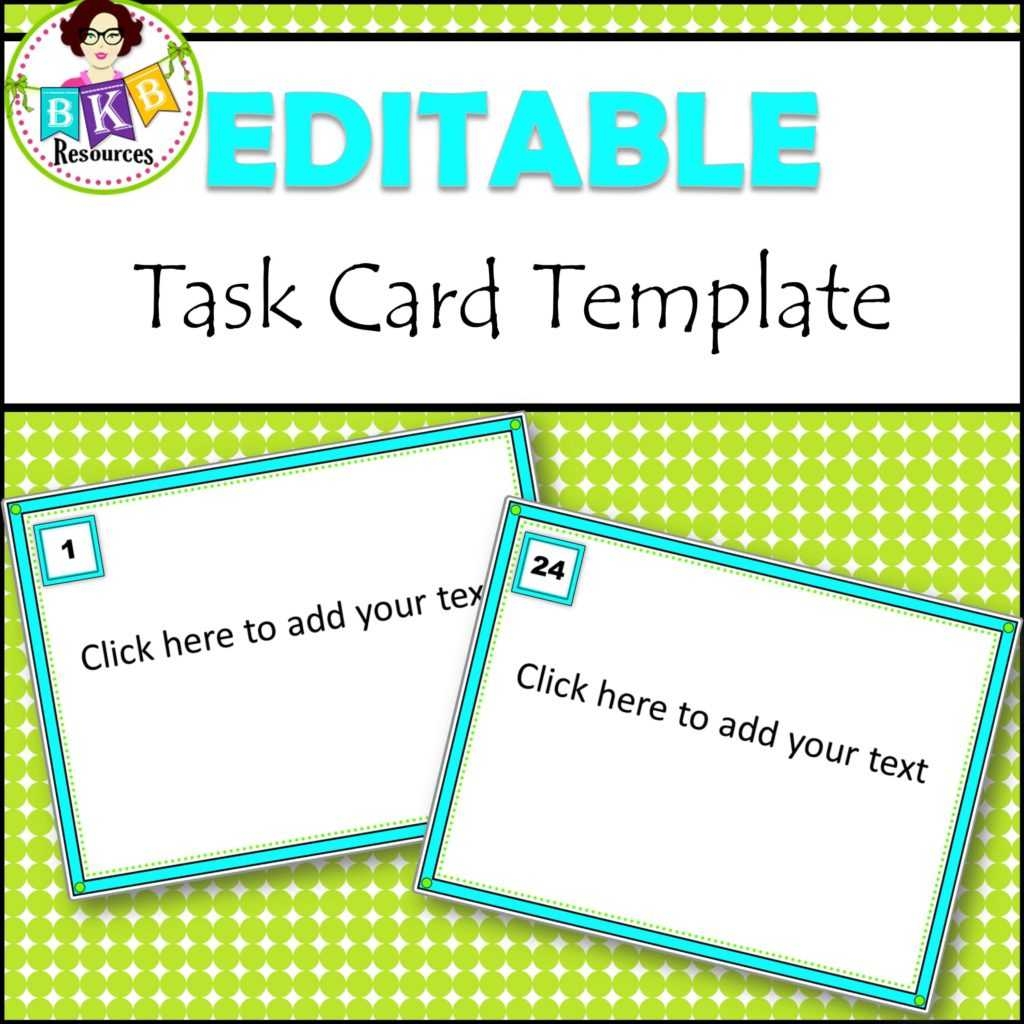 printable task card templates