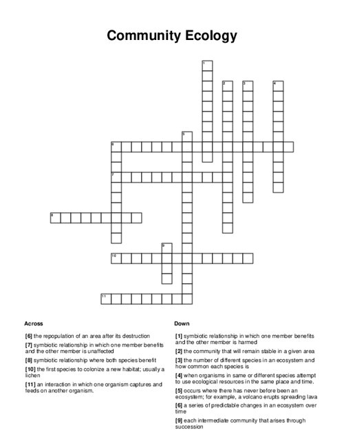 ecology worksheet