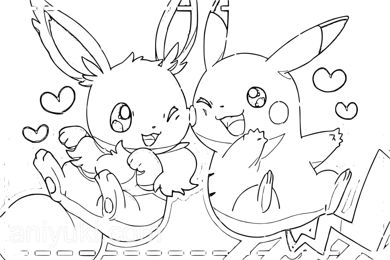 Eevee Coloring Pages AniYuki Anime Portal