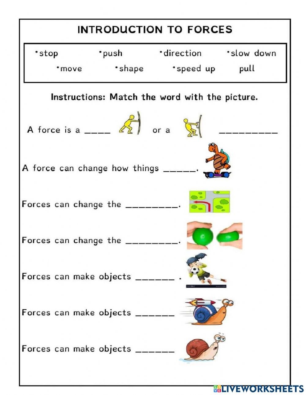 Effect Of Forces Interactive Worksheet Scientific Method Worksheet