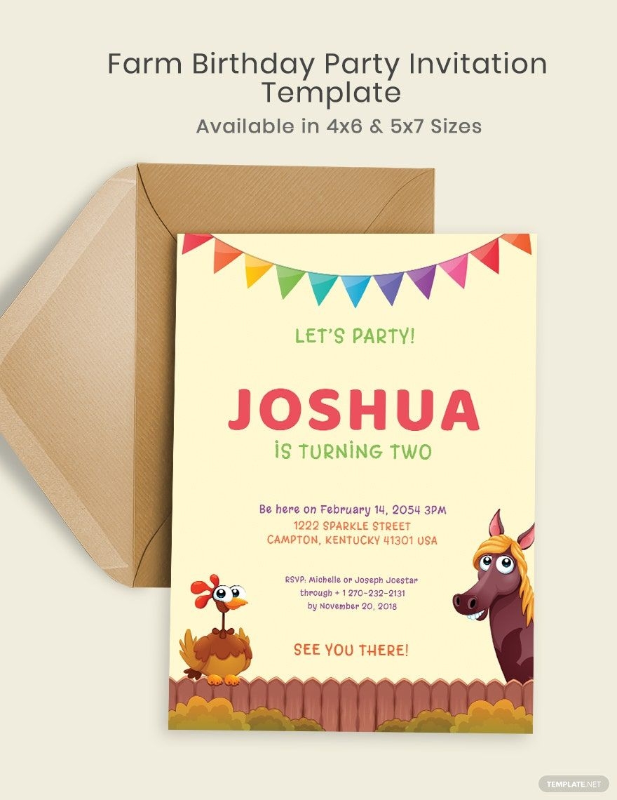 Elegant Birthday Party Invitation Template In Illustrator Publisher 