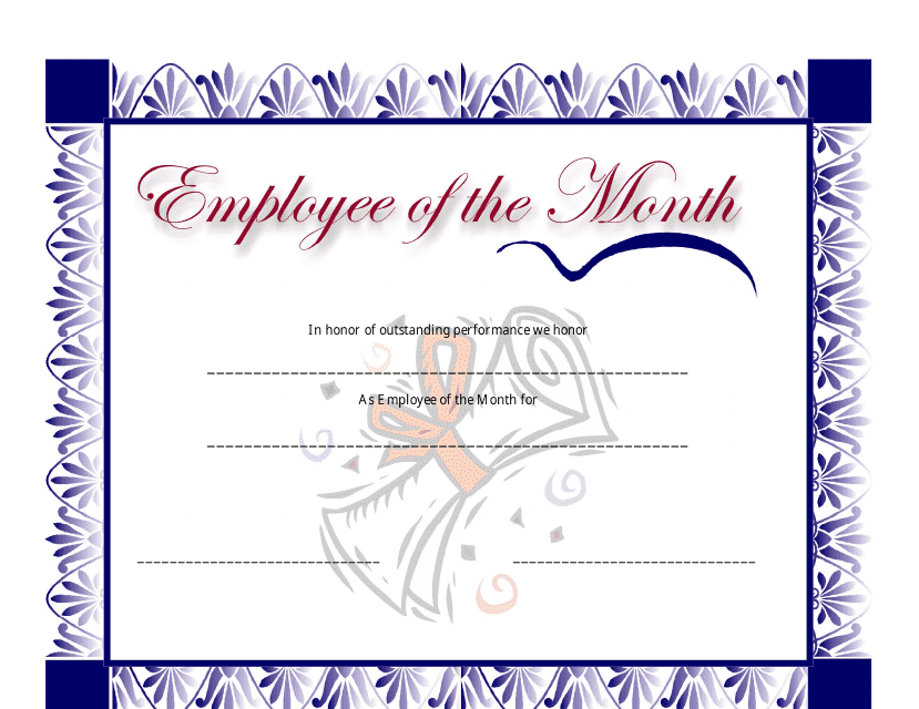 printable template free employee of the month certificate