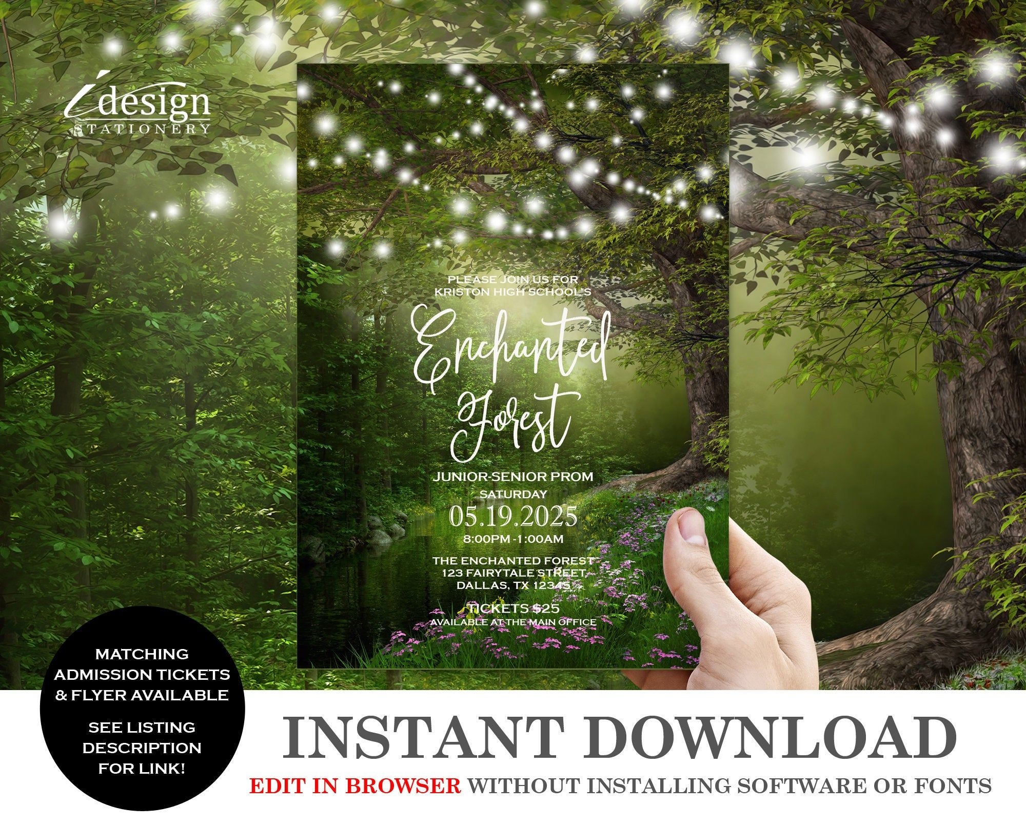Enchanted Forest Wedding Invitation Template Abc Wedding