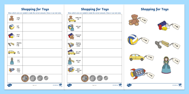 kindergarten money worksheets