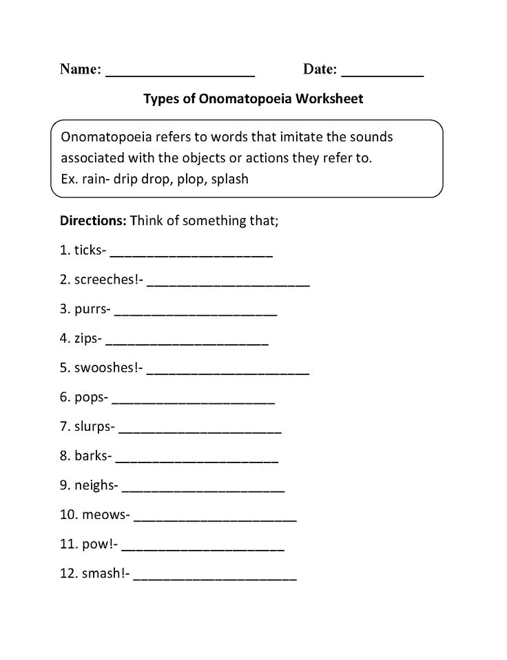 Englishlinx Onomatopoeia Worksheets Poetry Analysis Worksheet
