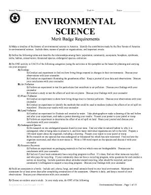 environmental science merit badge worksheet