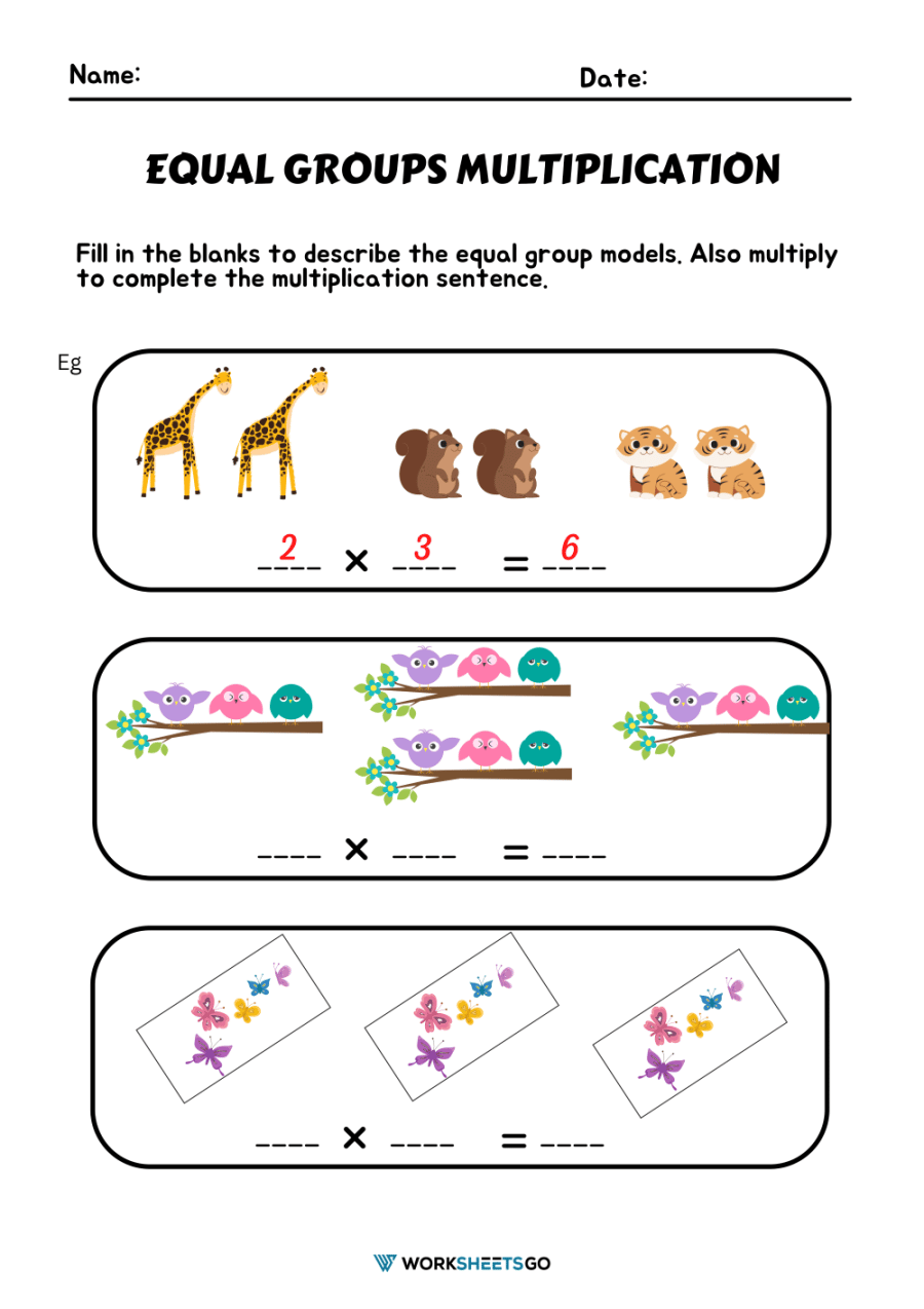 Equal Groups Multiplication Worksheets WorksheetsGO