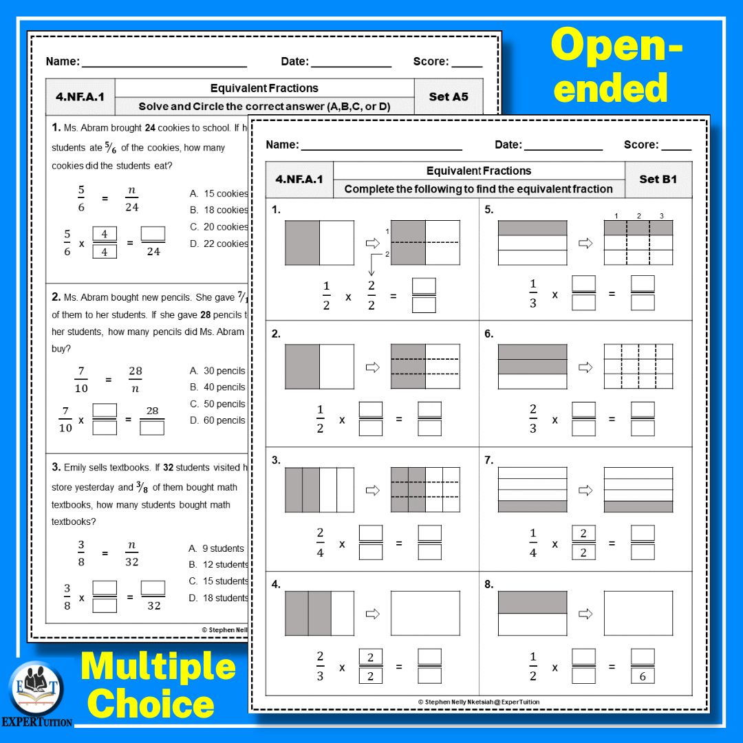 Equivalent Fractions Worksheets Grade 4 ExperTuition Worksheets Library