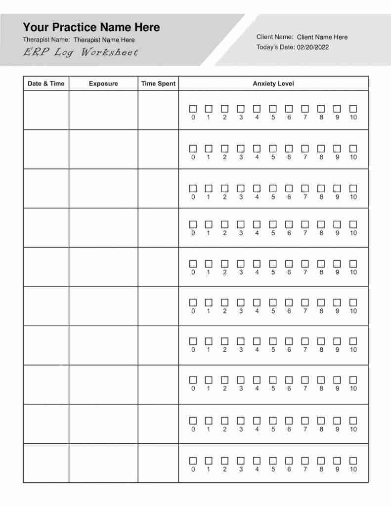 erp worksheet pdf