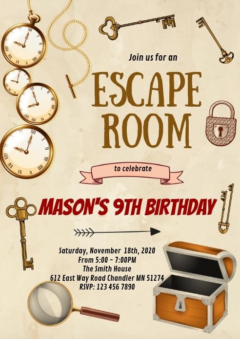 escape room party invitation template free