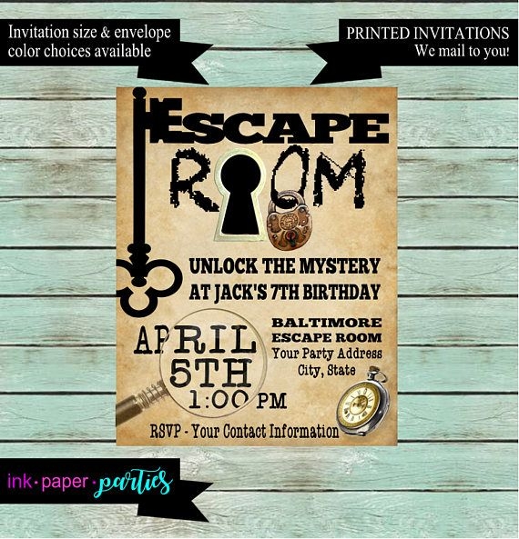 Escape Room Invitation Template Free Printable Word Searches