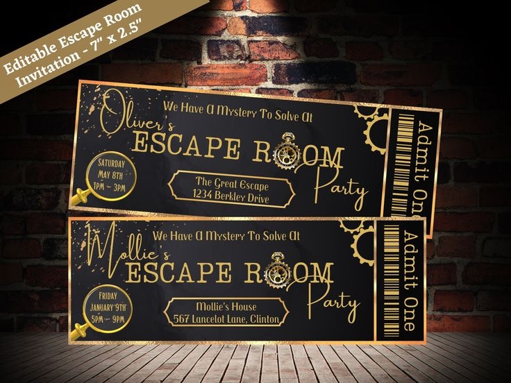 Escape Room Party Invitation Editable Mystery Party Invitation 