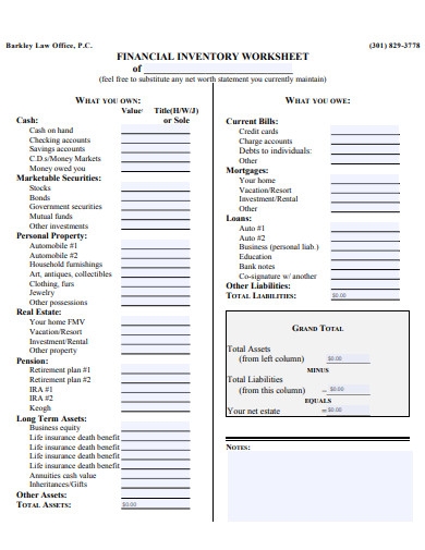 Estate Inventory Worksheet 5 Examples Format Pdf Tips 