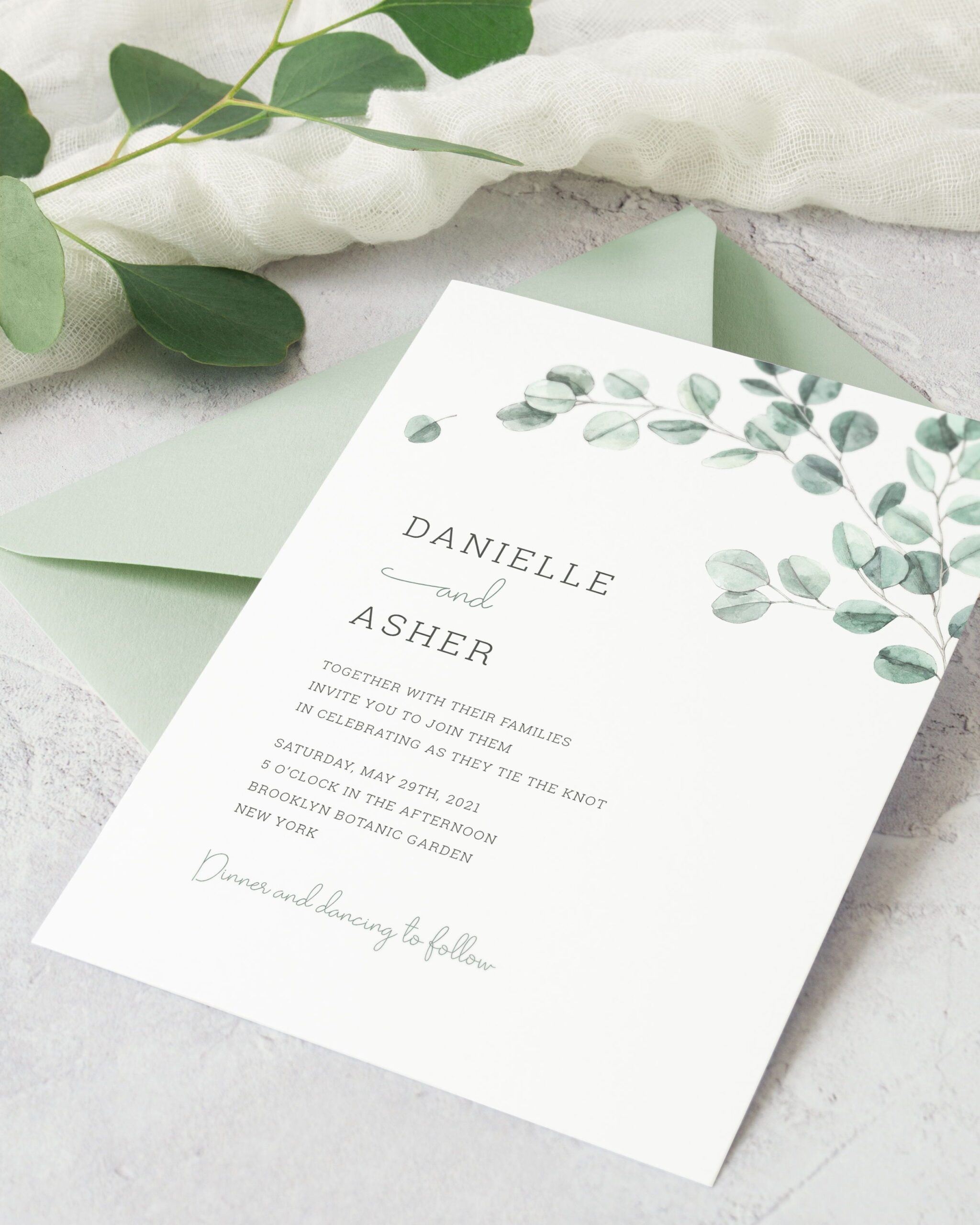 Eucalyptus Wedding Invitation Template Free Printable Word Searches