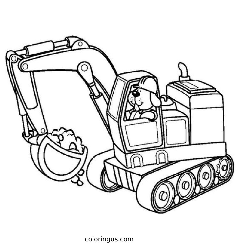 Excavator Coloring Pages Free Printable PDF 