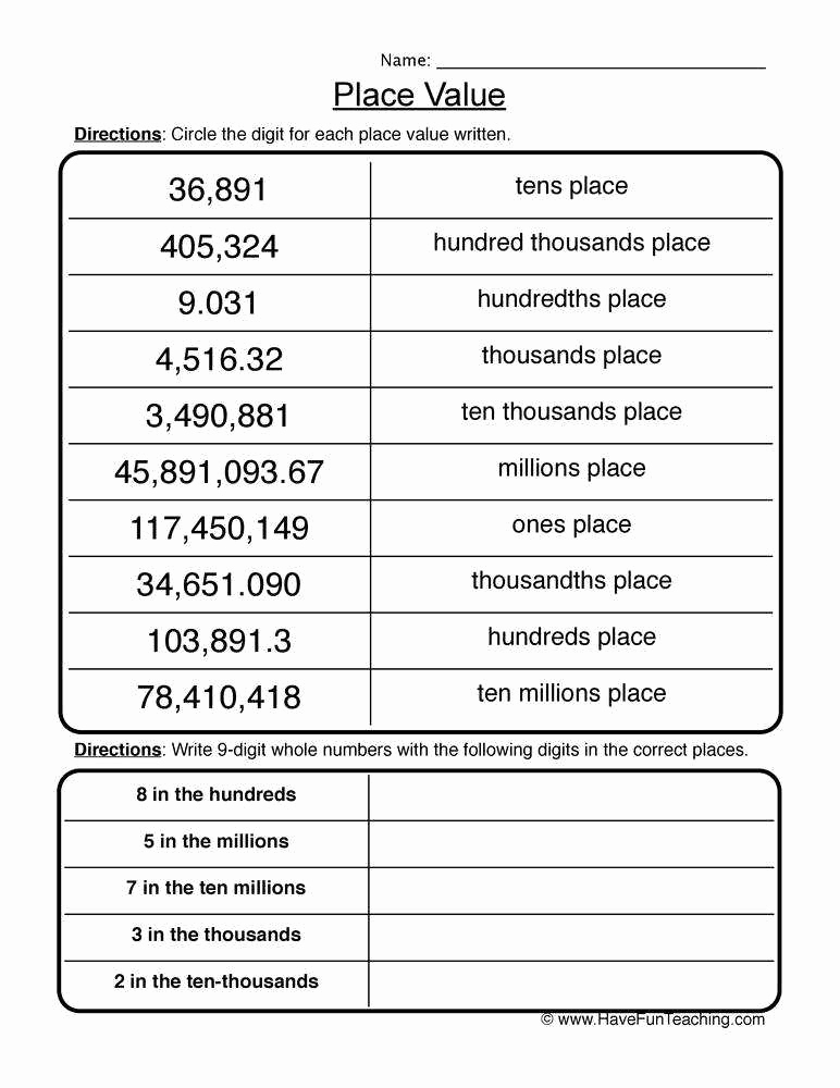 Expanded Notation Worksheets Beautiful Expanded Notation Worksheets