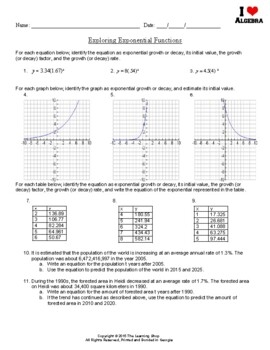 exponential growth and decay worksheet kuta bacteria worksheet