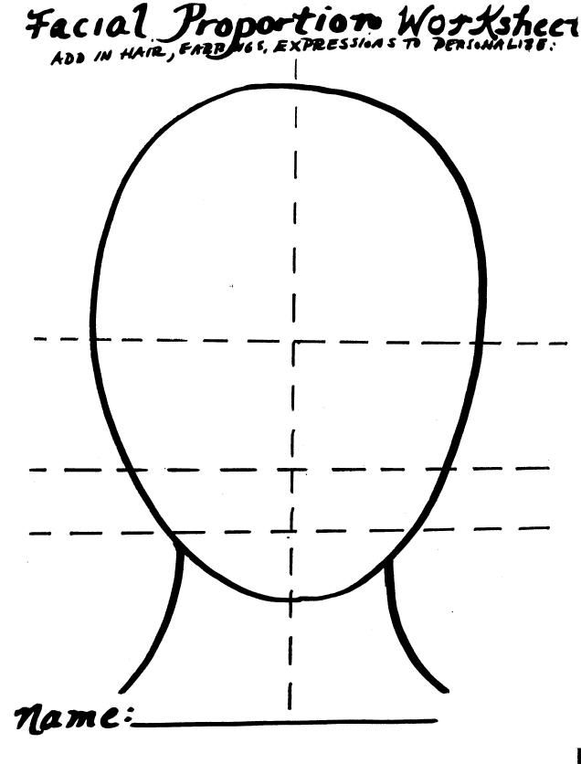 Face Proportions Worksheet Printable Word Searches