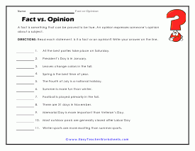 fact v opinion worksheet