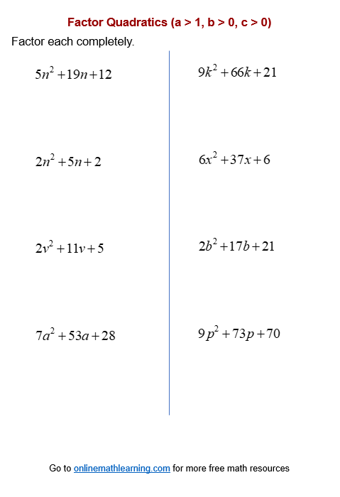 Factoring Non Quadratic Expressions With No Squares Simple 