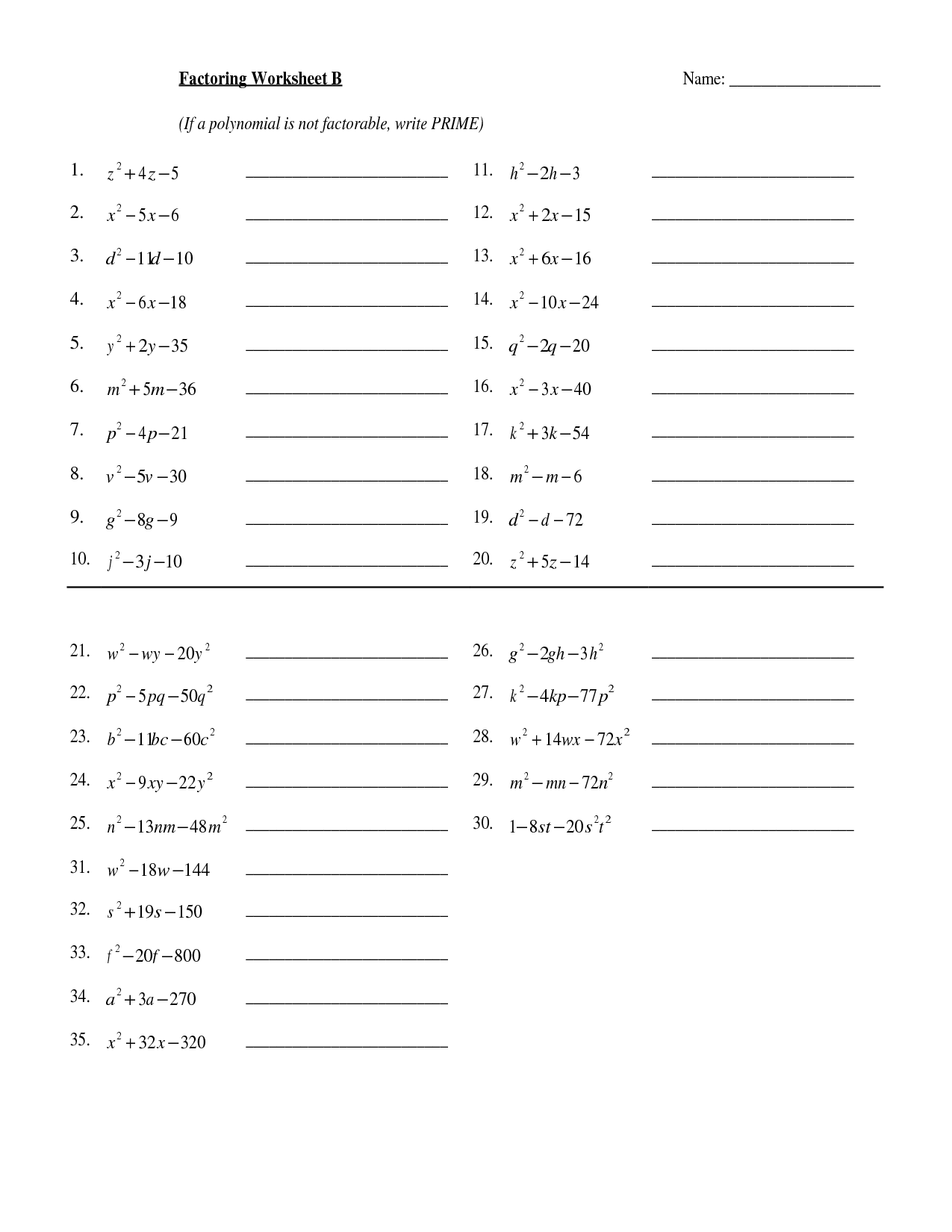 Factoring Using Common Factors Worksheet FactorWorksheets