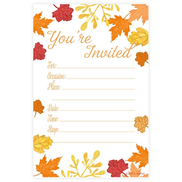 fall invitation templates