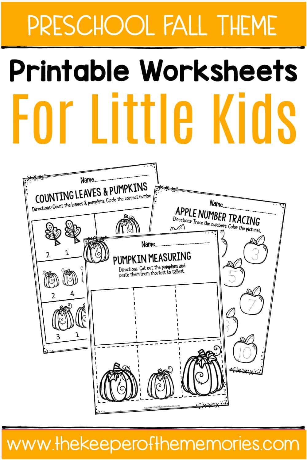 Fall Preschool Worksheets Printable