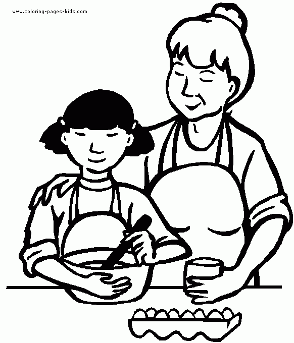 Family Color Page Coloring Pages For Kids Family People And Jobs 