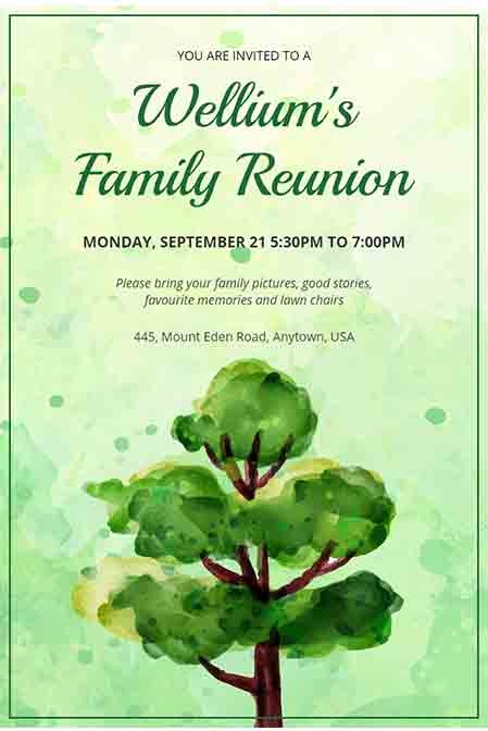 free reunion invitation templates