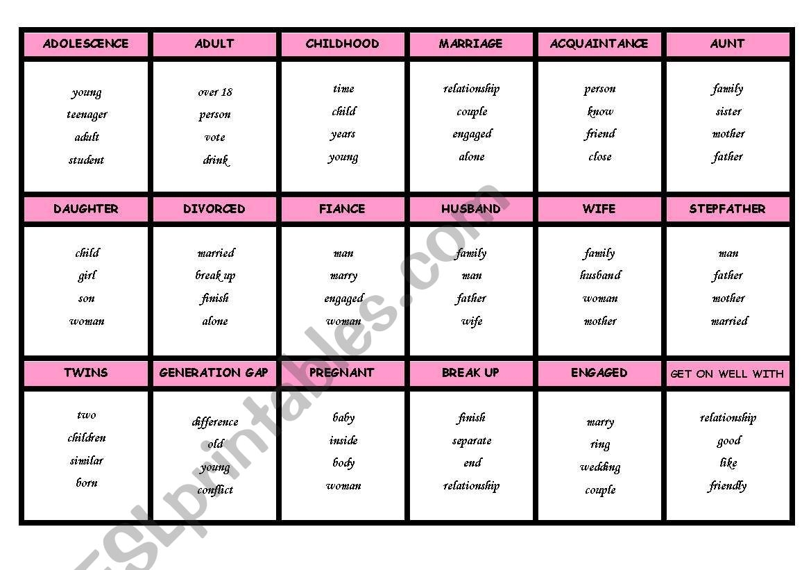 printable taboo cards esl