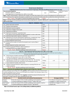 fannie rental income worksheet