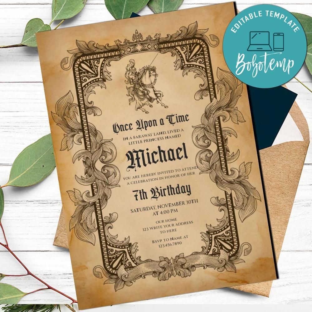 Fantasy Invitation Customizable Template Instant Download Bobotemp