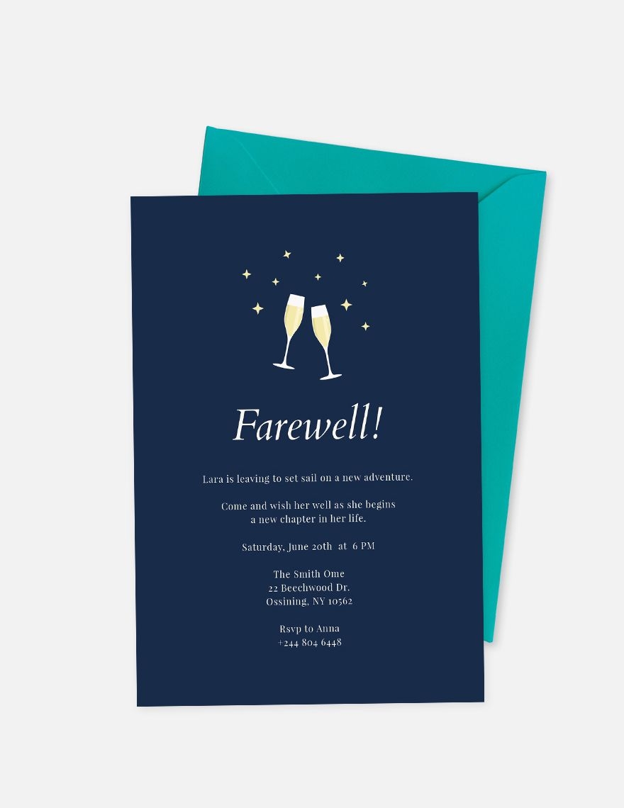 Farewell Dinner Invitation Template In Illustrator Word Pages PSD