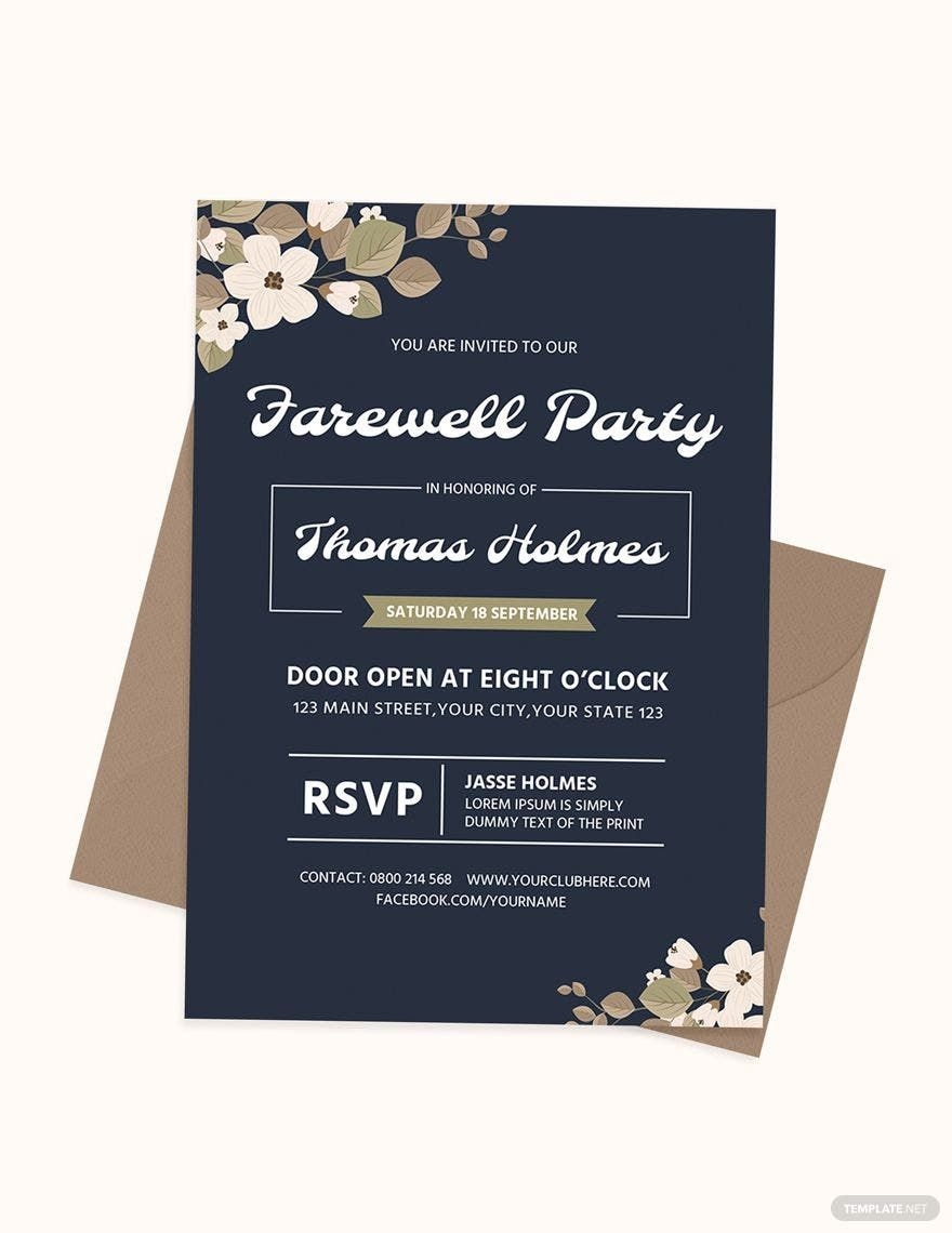 Farewell Party Invitation Card Template In PSD Word Publisher 