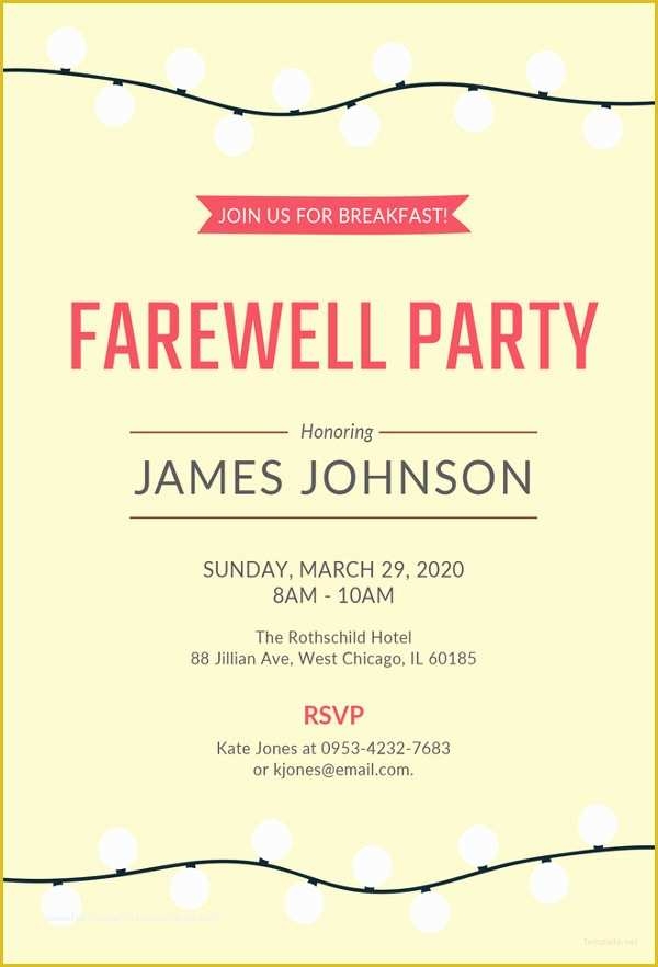 Farewell Party Invitation Template Free Of Farewell Party Invitation 