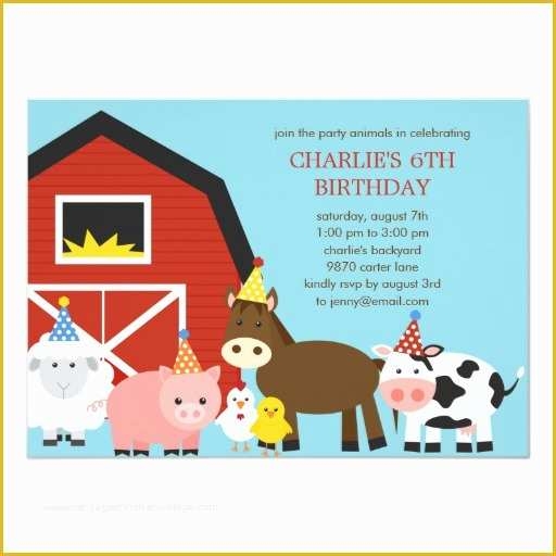 Farm Animal Party Invitation Templates Free Of Farm Animals Birthday 
