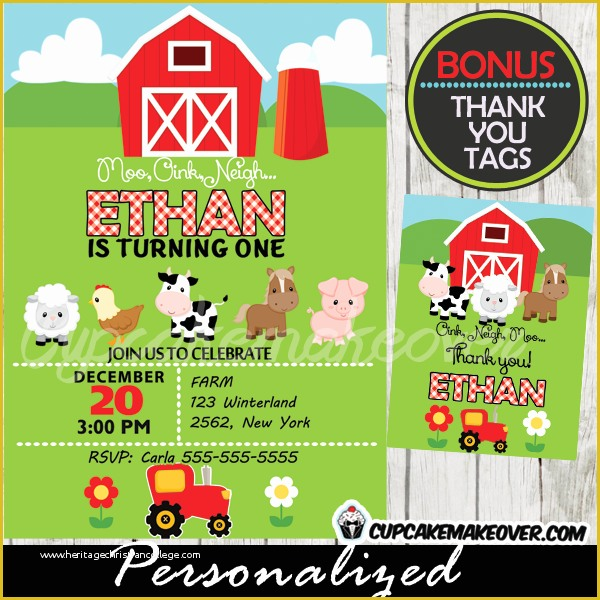 Farm Animal Party Invitation Templates Free Of Farm Birthday Invitation 