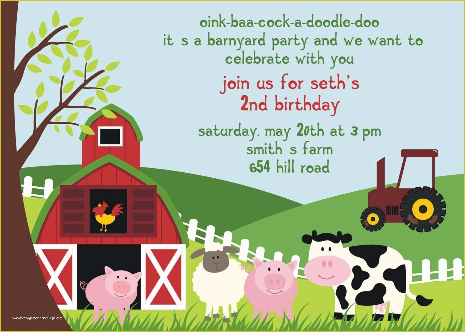 Farm Animal Party Invitation Templates Free Of Free Birthday Party