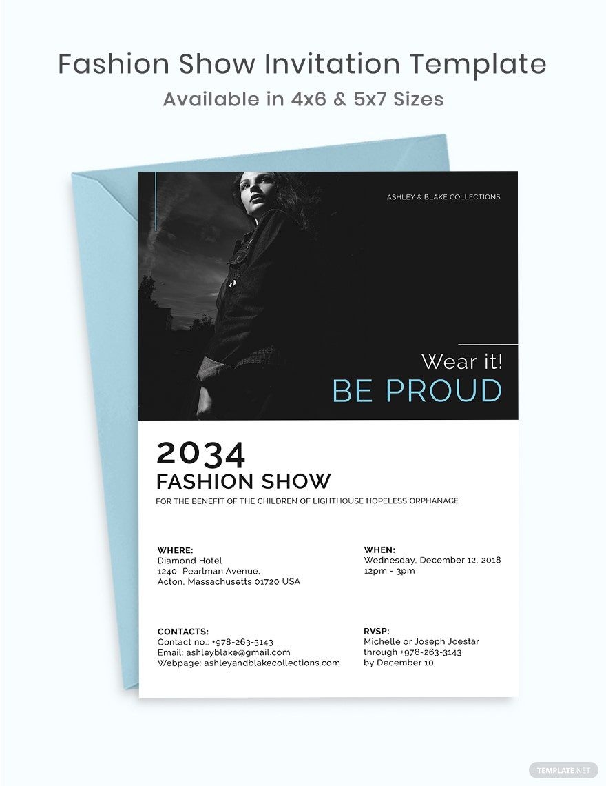 Fashion Show Invitation Template In PSD Illustrator Word Publisher