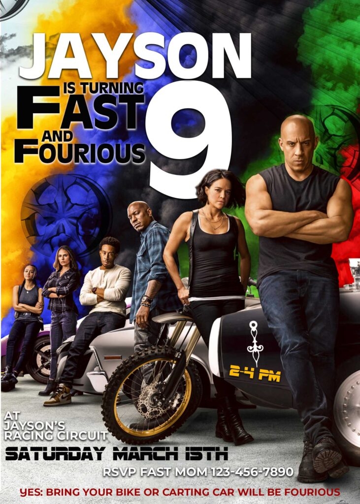 fast and furious birthday invitation template free